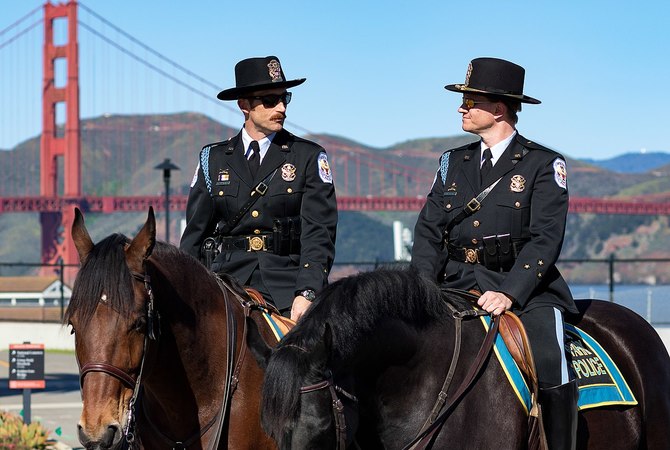 Mounted police in San Francisco.