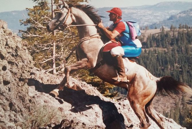 Endurance rider overcoming obstacles on Tevis ride.
