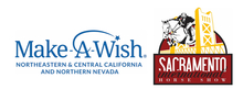 Logos of Make-A-Wish and Sacramento International Horse Show.