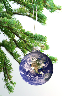 Earth as holiday ornament.