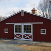 A small aisle centered Horizon Structures barn.
