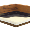 An illustration of layered Haygain Comfortstall flooring;