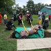 Large Animal Emergency Rescue training in action using dummy horse.