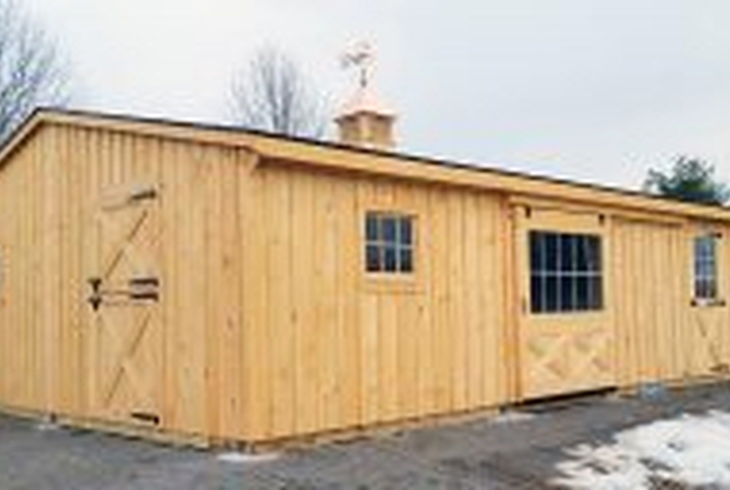A small new horse barn by Horizon Structures.