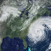 Image of hurricane approaching East Coast of USA