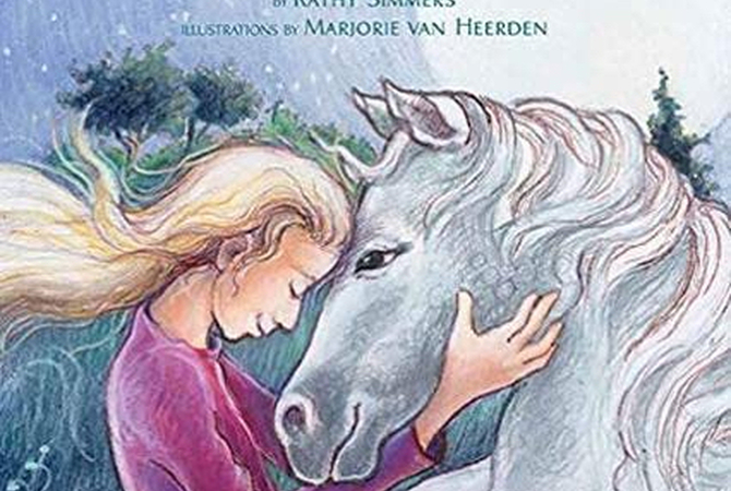 Book cover of Jump the Moon - Story of girl with long blonde hair and her pony.