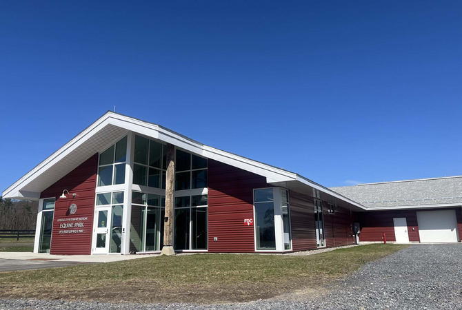 Central building facility in Cornell Equine Park.