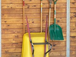 Tools for disposing of horse manure and keeping area clean and sanitary.