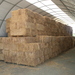 Oat hay carefully stored in a barn