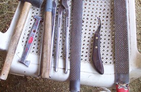 Important tools the farrier uses.
