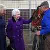 Queen Elizabeth and Monty Roberts meeting to discuss horse training.