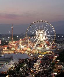 Night view of Fairplex horse expo