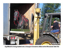 EquiMania being loaded to head for Minnesota State Fair