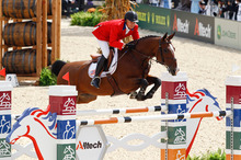 Mario Deslauries and Urico winning the speed class at the 2010 Alltech FEI World Equestrian Games