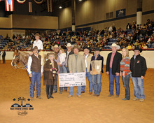 Arianne Hagwood Receiving Mustang Magic Champion's check