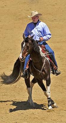 Charles Wilhelm demonstrating horsemanship skills