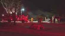 Barn fire scene where 12 horses died