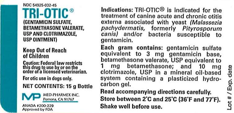 Tri Otic 15g Label