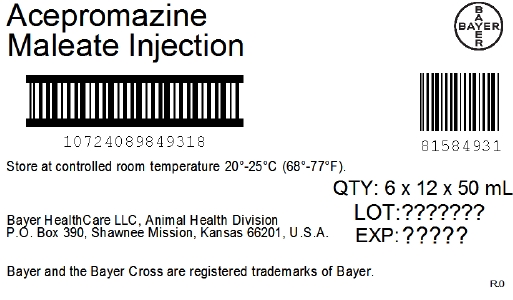 Acepromazine Maleate Injection 6 x 12 x 50mL Shipper Label