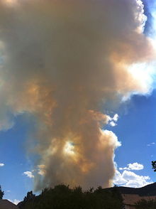 Smoke cloud above devastating brush fire